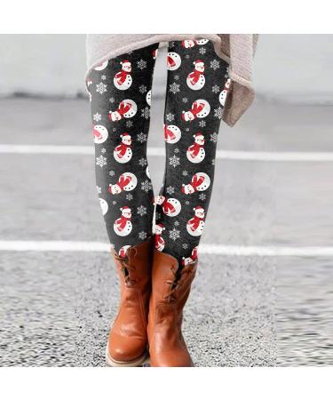 Mjiqing Christmas Women's Leggings - Winter Skinny Stretch Snowflake Tights & Yoga Pants - Black 38 - Buy Online on GoSupps.com