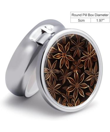 Travel Pill Box with 3 Compartments - Portable Star Anise Pattern Medicine Organizer for Purse & Pocket - Buy Online on GoSupps.com