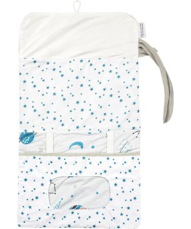 FlyIdeas Nappy Pouch - Baby Changing Bag for Diapers, Nappies, & Wipes | On-The-Go Wet/Dry Bag for Easy Carry | Cosmos Design - Buy Online on GoSupps.com