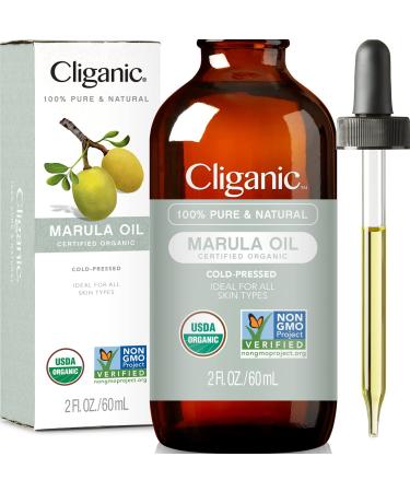 Cliganic Organic Marula Oil, 2oz - 100% Pure - For Face & Hair | Natural Cold Pressed Unrefined 2 Fl Oz (Pack of 1)