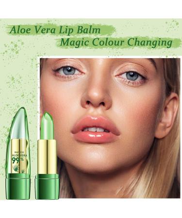 Aloe Vera Lip Balm - Magic Temperature Colour Changing Lipstick - Long Lasting Moisturising Jelly Aloe Vera Lipstick - Lip Stick for Lip Makeup Lip Dryness & Cracking Care - Buy Online on GoSupps.com
