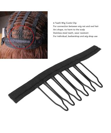 100 Stainless Steel Wigskamm Clips - 6 Teeth Hair Extensions Black Clip with Cloth for Hair Parts Cap - Buy Online on GoSupps.com