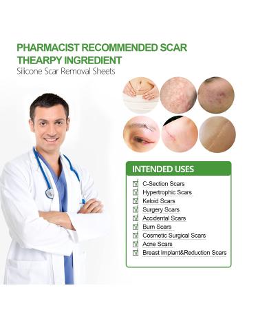 Silicone Scar Sheets for Keloid, Surgical, Burn, and Acne Scars - 10 Soft Long Strips - Buy Online on GoSupps.com