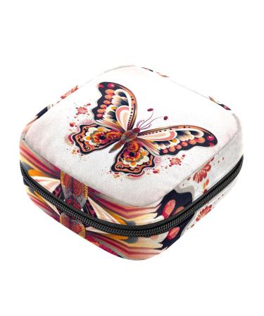 Colorful butterfly ladies napkin-storage bag portable period bag for women teenagers girls menstrual cup breastfeeding pillow holder 7
