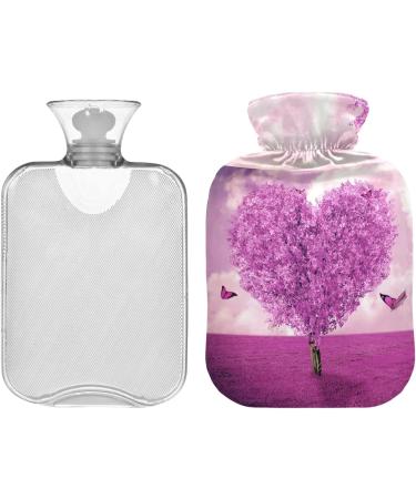 NAANLE Lavender Heart Tree Hot Water Bottle - 2L Transparent Heat Bottle for Back Pain Relief & Cold Therapy | International Shipping Available - Buy Online on GoSupps.com