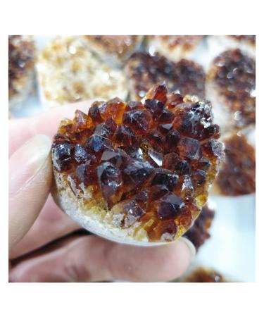 Natural Yello Crystal Cluster Raw Rock Citrine Quartz Carved Love Heart Ornaments Stone Products Gifts for Woman 65-85g