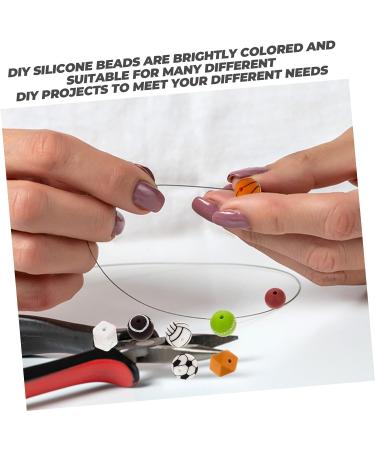 TEHAUX 528 Pcs Silicone Bead Kit - DIY Baby Toy Football Keychain, Amulet Necklace, Volleyball Beads - Hexagon & Round Silicone Teething Beads - Loose Beads Set as Shown - Buy Online on GoSupps.com