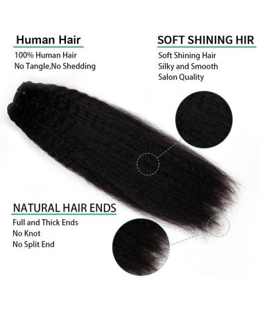 Clip in Hair Extensions Kinky Straight Clip in Hair Extensions Real Human Hair Natural Black for Women Remy Kinky Straight Human Hair Clip in Extensions Double Weft Seamless 120g/Set Clip in Extension 18inches 120g/Set - Buy Online on GoSupps.com