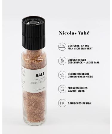 Nicolas Vahe Chili Salt - Danish Design Ceramic Mill | French Sea Salt & Chili Blend for Gourmet Cooking - Buy Online on GoSupps.com