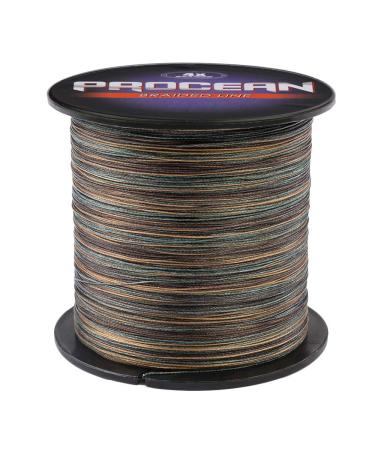 Procean 100% PE 4 & 8 Strands Braided Fishing Line, 6-300 LB Sensitive Braided Lines, Super Performance and Cost-Effective Camo Green 15LB(6.8Kg)0.18mm-328Yds