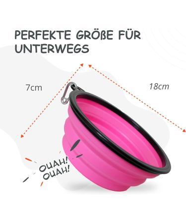 Petsation Foldable Dog Bowl - Original 1000ml Water & Food Bowl for On-the-Go - Ideal for Daily Use - Pink Travel Bowl - Buy Online on GoSupps.com