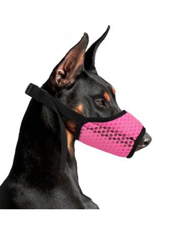 Yaodhaod muzzle for dogs with a rounded mesh loop breathable breathable dog muzzle prevents eating biting and chewing) s) m roseo