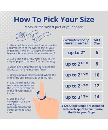 Tala Finger Splint - FDA Reg Medical-Grade Reusable Brace for Breaks Arthritis & More | Waterproof Athletic Fit | Size 14 Soft Gray - Buy Online on GoSupps.com