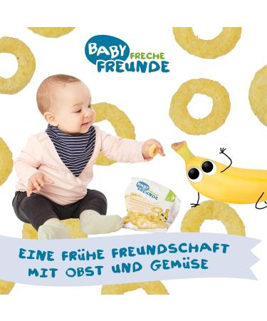 Baby Cheeky Friends Organic Crispy Rings - Millet & Banana Snack for Babies 7+ Months | Vegan Gluten-Free | 2x8-Pack (16 Rings) - Buy Online on GoSupps.com