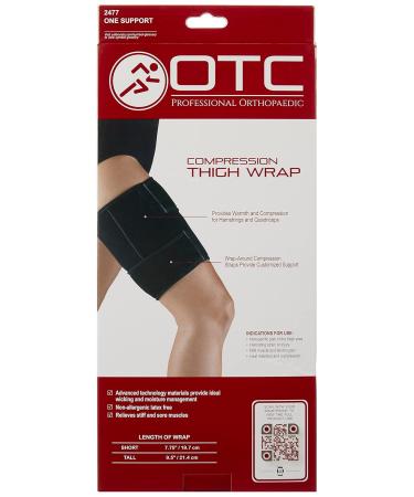 Buy OTC Adjustable Compression Thigh Wrap - Wrap-Around Straps for Hamstring & Quad Support Sleeve | Unisex Black Tall | Ships Internationally - Buy Online on GoSupps.com