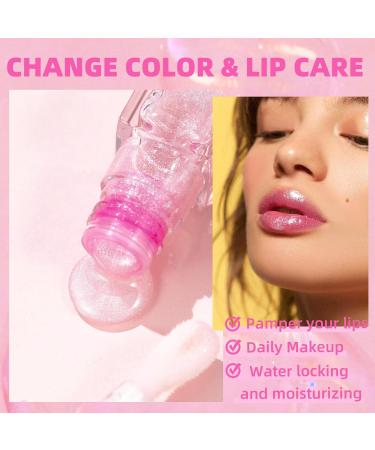 Magic Color Changing Moisturizing Lip Glow Oil Shimmer Liquid Lipstick Hydrating Jelly Lip Gloss Lip Balm Glitter Lip Tint Lip Glaze Lip Oil (# Color 01) - Buy Online on GoSupps.com