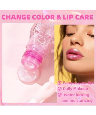 Magic Color Changing Lip Oil V2 | Bossup Nourishing Non-Sticky Lip Glow | Pink Primer Lip Oil with Large Applicator - Buy Online on GoSupps.com