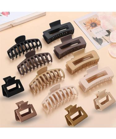 Hair Clips for Thick Thin Hair 12 Pack - 4.3 Large & 2 Medium Claw Clips Combo for Women - XL Matte Cute Hair Clips for Thick Hair - Buy Online on GoSupps.com