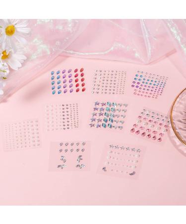 KINBOM 9 Sheets Face Gems Stickers - Self-Adhesive Rhinestones for Makeup, Face Diamonds, Jewels & Pearls - Assorted Styles - Perfect for Festivals & Parties - Buy Online on GoSupps.com