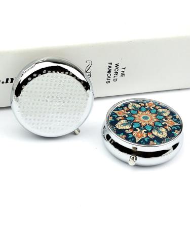Portable Mandala Flower Pill Box - 3 Compartment Travel Organizer for Purse & Pocket - Buy Online on GoSupps.com