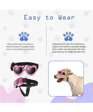 APOSU Small Dog Sunglasses - UV Protection Anti-Fog Goggles for Puppy - Pink - Buy Online on GoSupps.com