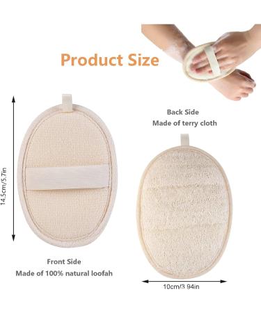 Natural Loofah Sponge Exfoliating Body Scrubber - 2 Pcs Shower Set for Exfoliation, Scrubbing Pads for Women and Men - Buy Online on GoSupps.com