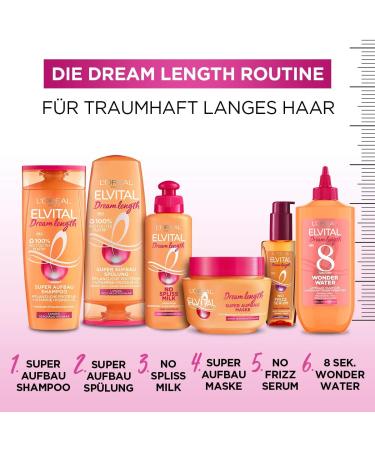 L'Or al Paris Elvital Anti-Split Ends Shampoo for Dreamy Long Hair with Castor Oil Dream Length Super Strengthening 6 x 300 ml - Buy Online on GoSupps.com