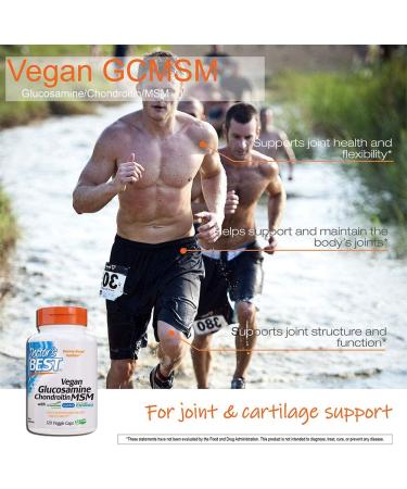Doctor's Best Vegan Glucosamine Chondroitin MSM - 120 Veggie Caps for Joint Support - Buy Online on GoSupps.com