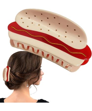 Food Hair Clips - Hamburger Small Hair Clip | Hot Dog Claw Clips Bread Hair Claw Clips for Women Girls Hair Clip for Styling Littryee Red - Buy Online on GoSupps.com