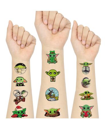 Baby Yoda Temporary Tattoo Birthday Decorations Party Supplies For Kids Star War Theme Birthday Party Yoda Decorations for Kids Girls Boys Party Favor Supplies Kids School Gifts (12 Sheets)