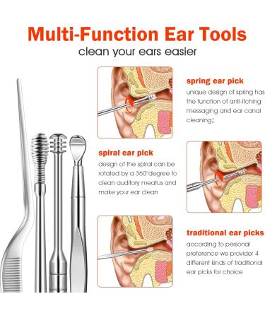 Ear Wax Removal Kit - 10 Pcs Ear Pick Set with Cleaning Brush and Storage Box - Medical Grade Earwax Remover Tool for Adults and Kids - Buy Online on GoSupps.com
