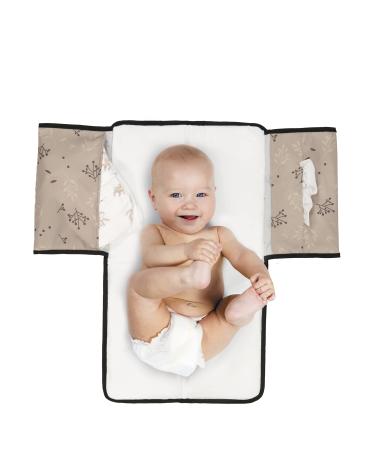 Dooky - wrap pad for on the go 60x34 cm - Romantic Leaves beige - Baby diaper pad diaper pocket - easy washable - 40% polyester 30% foam 30% peva - beige