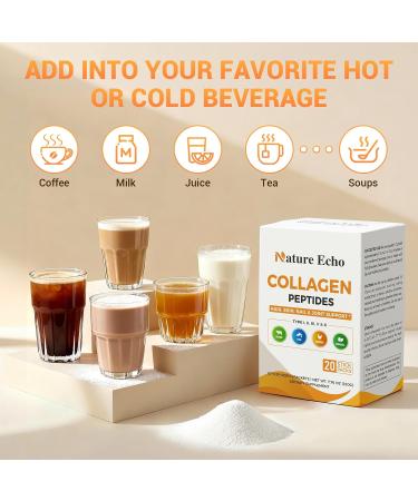 Collagen Peptides 5 Types of Hydrolyzed Collagen Powder Supplement 11g Collagen Travel Packets for Women & Men Supports Hair Skin Nails Joints & Bones Unflavored Non-GMO 20 Individual Packets 7.76 Ounce (Pack of 1) - Buy Online on GoSupps.com