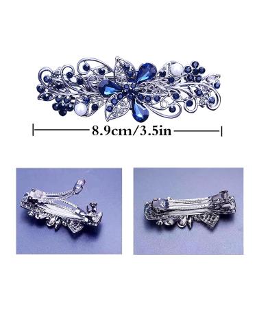 Flower Crystal Rhinestone Hair Barrettes for Women - 4PCS Pearl Spring Clips - Fashion Ponytail Holders - Mother's Day Gift - Buy Online on GoSupps.com