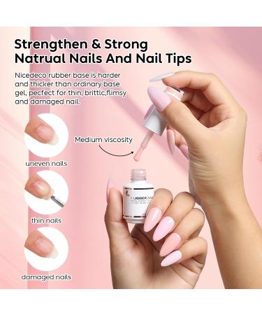 Nicedeco Rubber Base Set - 8ml | 6 HEMA-Free Colors | Soak Off Gel Nails - International Shipping Available - Buy Online on GoSupps.com