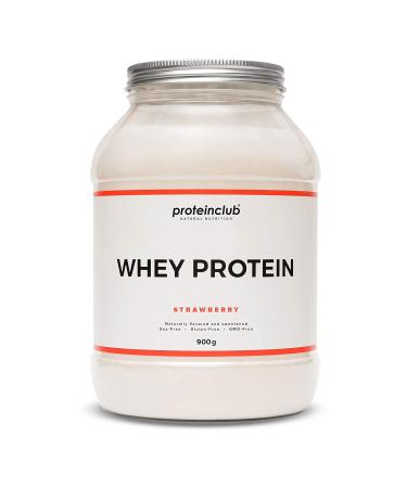 Proteinclub Natural Whey Protein No Additives Artificial Flavors and Sweeteners Sweetened with Stevia Soy-Free Made in Germany Strawberry 900 g