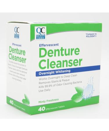 Quality Choice Denture Cleanser | Overnight Whitening 40 Tablets (2 Pack) - International Shipping Available - Buy Online on GoSupps.com