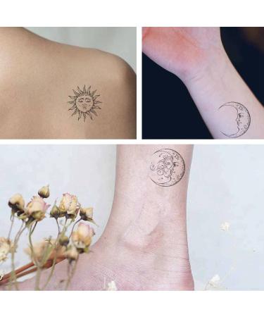 Dopetattoo Stars Temporary Tattoos - Boho Flash Design Sun Moon Antique Style - 6 Sheets for Women & Men - Buy Online on GoSupps.com