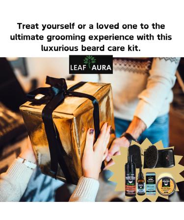 Leaf Aura Beard Care Kit - Ultimate Men's Grooming Set with Wash Oil Balm Moustache Wax Brush & Scissors - Perfect Gift in Multiple Colors - Buy Online on GoSupps.com