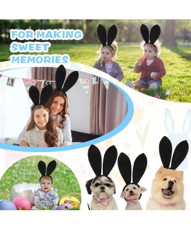 Sibba Bunny Ears Headband 1 PC Plush Costume Rabbit Hairband Christmas Cosplay Birthday Halloween Easter Party Favor Hair Styling Hearwear Play Headpiece Dress Up Decoration Women (Dark Style) Black Style - Buy Online on GoSupps.com