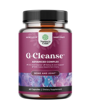 GCleanse Uric Acid Support Supplement - Uric Acid Cleanse Joint Support Supplement with Chanca Piedra Tart Cherry Celery Seed Extract and Bromelain - Herbal Liver and Kidney Cleanse Detox and Support