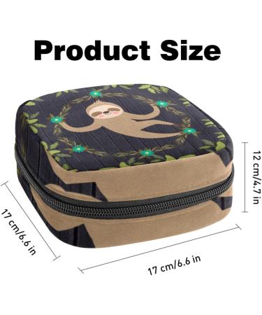Sweet Sloth Storage Bag for Women - Large Menstrual Cup Pocket with Zipper | Perfect for Bandages Tampons and Period Inserts | Multi-Colored Design - Buy Online on GoSupps.com