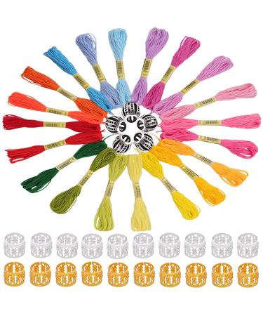 45-Piece Hair Accessory Set: Braiding String, Beard Beads, Metal Hair Cuffs - Assorted Colors - Buy Online on GoSupps.com
