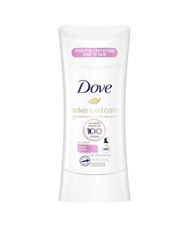 Dove Advanced Care Invisible Antiperspirant Deodorant Stick No White Marks on 100 Colors Clear Finish 48-Hour Sweat and Odor Protecting Deodorant for Women 2.6 oz Clear Finish 2.6 Ounce (Pack of 1)