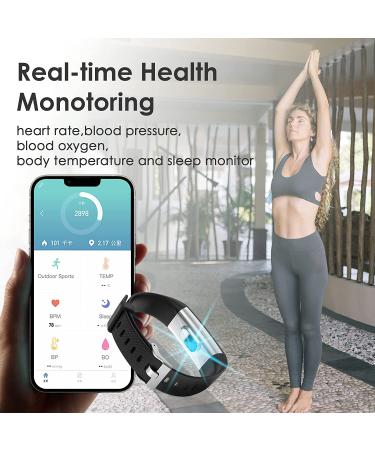 Waterproof Fitness Tracker with Activity & Sleep Monitor - Black Smart Watch for Android & iOS - Buy Online on GoSupps.com