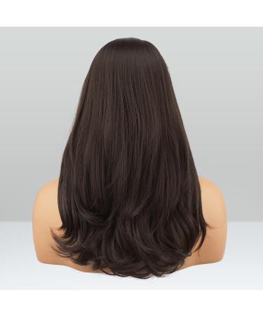 FESHFEN Long Brown Wigs with Bangs - Natural Look Synthetic Hair Wig for Women | 45 cm International Shipping - Buy Online on GoSupps.com