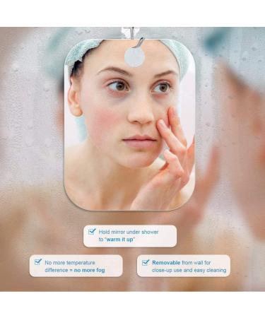 XoYo Large Fogless Shower Mirror with Adhesive Hooks - Anti-Fog, Frameless, Wall Hanging for Shower, Makeup, Shave (Small) - Buy Online on GoSupps.com