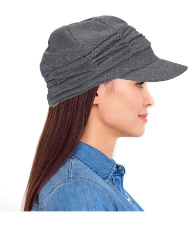Women's 3-Piece Newsboy Cap Set - Black, Grey, Wine Red | Stylish Beret Hat with Buttons and Brim - Buy Online on GoSupps.com