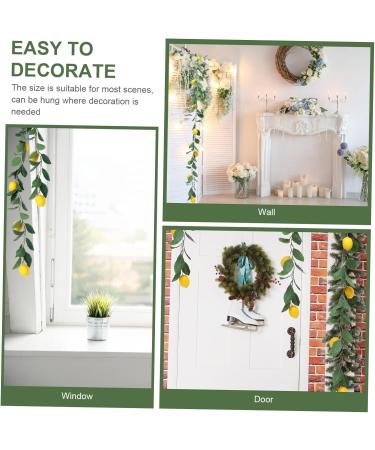 Zerodeko 3 Pcs Simulation Lemon Rattan Lemon Berry Swag Floral Decor Decorative Fruit Summer Garland for Mantle Autumn Fruit Garland Lemon Rattan Swags Fake Lemon Artificial Leaf Silk Cloth Yellowx3pcs 195x10cmx3pcs - Buy Online on GoSupps.com