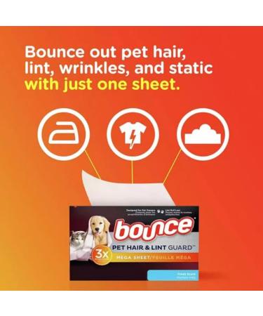 Pet-Bounce Hair & Lint Guard Dryer Sheets - Fresh Scent (210 ct.) | Ideal for Pet Owners | International Shipping Available - Buy Online on GoSupps.com